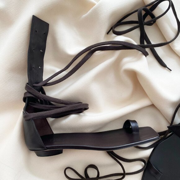 Tibi Cassius Lace Up Long Sandals in Brown, size 38 (fits like narrow 9/9.5!) - Picture 5 of 13